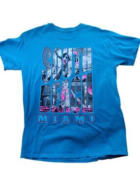 Vintage T-Shirt Small Y2K South Beach Miami Florida Bikini Party Graphic